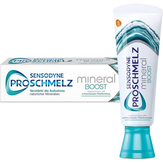 Sensodyne ProSchmelz Mineral Boost Zahnpasta, 75ml, mit erfrischender Pfefferminze, Zahnschmelzschutz Zahncreme, Fluoridzahnpasta, Remineralisierende Zahnpasta
