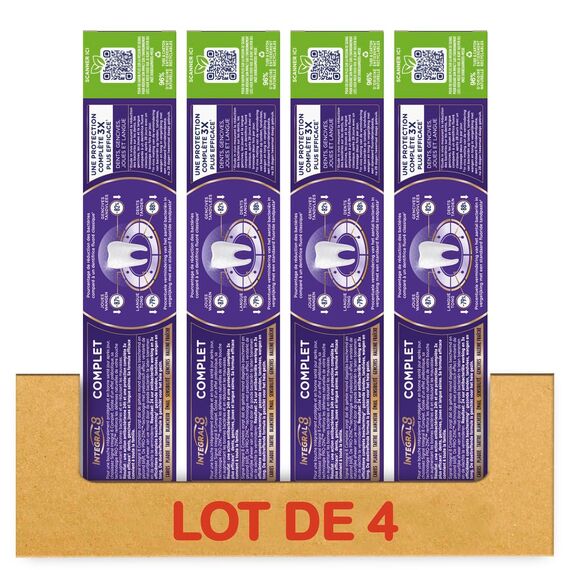SIGNAL - Zahnpasta Integral 8 Komplette präbiotische Wirkung – 3 x effektiver Rundumschutz – 96% Inhaltsstoffe natürlichen Ursprungs (4 x 75 ml)
