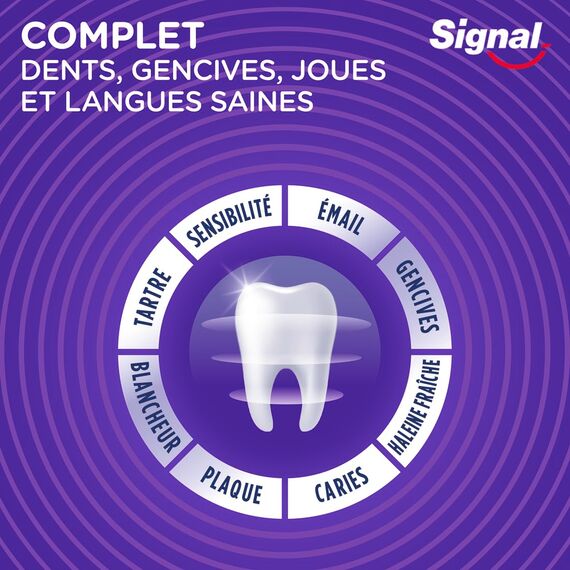 SIGNAL - Zahnpasta Integral 8 Komplette präbiotische Wirkung – 3 x effektiver Rundumschutz – 96% Inhaltsstoffe natürlichen Ursprungs (4 x 75 ml)