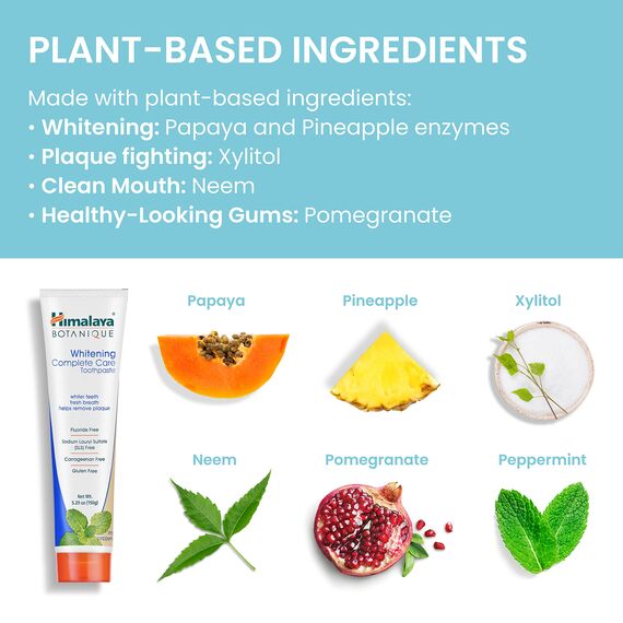 Botanique Whitening simply Peppermint |Prevents germs and improves Oral & Dental health |Strenghtens teeth| All Natural, Fluoride & SLS free | 100% Vegetarian and Vegan Friendly- 150g