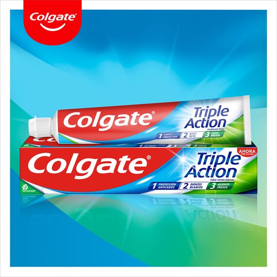 Colgate Dreifache Wirkung, Zahnpasta mit Fluor, Schutz gegen Karies, weißere Zähne, frischer Atem, 6 Stück x 75 ml