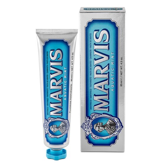 Marvis Zahncreme mit dem kühlen Hauch von Minze, mit Fluorid, Aquatic Mint, 85 ml
