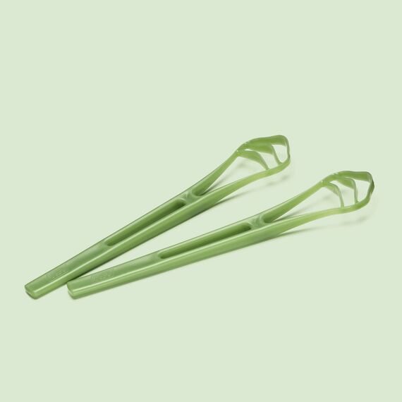 TEPE GOOD Zungenreiniger aus nachwachsenden Rohstoffen, entfernt schädliche Bakterien und beugt Mundgeruch vor, Grün (Packung mit 3)