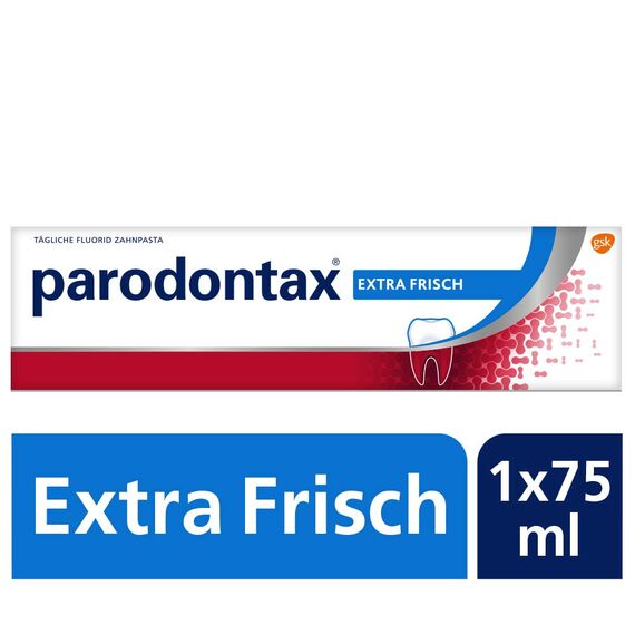 Parodontax Extra Frisch, tägliche Zahnpasta, 1x75ml, hilft Zahnfleischbluten zu reduzieren un vorzubeugen