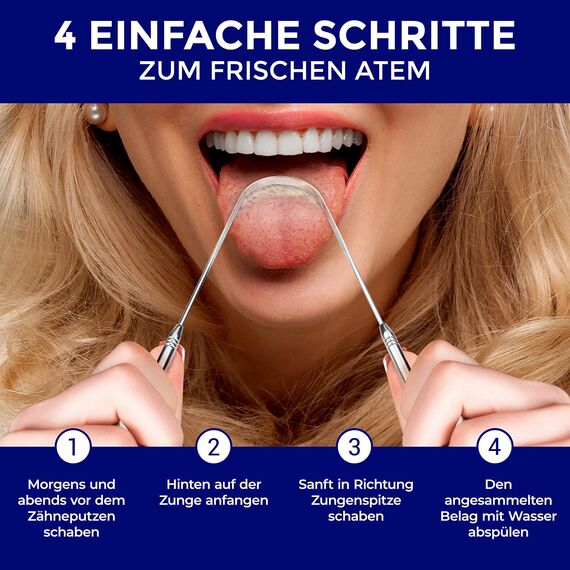 Zungenschaber Edelstahl | Dreier-Pack | Zungenreiniger | Für einen frischen Atem und eine bessere Mundgesundheit | Zungenreiniger Edelstahl | Zungenreiniger für Kinder und Erwachsene | ORAVIX