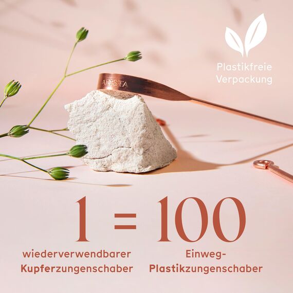Arista Zungenreiniger Kupfer, Zungenschaber Kupfer Zweier-Pack, Kupfer Zungenreiniger Kinder Und Erwachsene, Mundgeruch Bekämpfen, Kupfer Zungenschaber, Antimikrobielle Wirkung, Zungenschaber Ayurveda