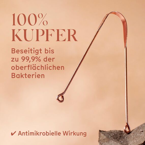 Arista Zungenreiniger Kupfer, Zungenschaber Kupfer Zweier-Pack, Kupfer Zungenreiniger Kinder Und Erwachsene, Mundgeruch Bekämpfen, Kupfer Zungenschaber, Antimikrobielle Wirkung, Zungenschaber Ayurveda
