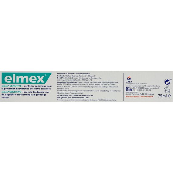 Elmex Sensitive Zahnpasta für empfindliche Zähne, 75 ml Tube, klinisch erwiesen, wirksamer Schutz vor Zahnempfindlichkeit