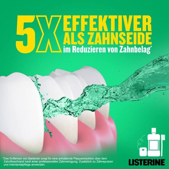 LISTERINE Total Care Zahnfleisch-Schutz (500 ml), schützende Mundspülung gegen Zahnfleischprobleme mit 6 in 1 Wirkung, antibakterielles Mundwasser stärkt die Zähne, bis zu 24h frischer Atem