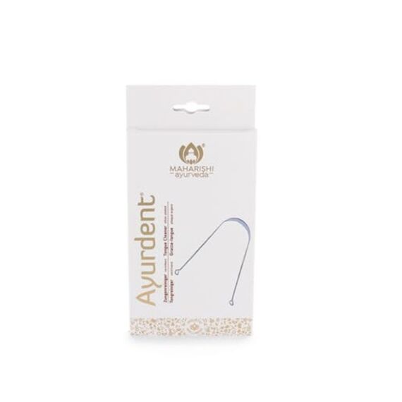 Maharishi Ayurveda Zungenreiniger versilbert | für Erwachsene | Effektive Zungenreinigung | Zungenschaber | effektive Mundhygiene | Hilft bei der Bekämpfung von Mundgeruch | 1er Pack