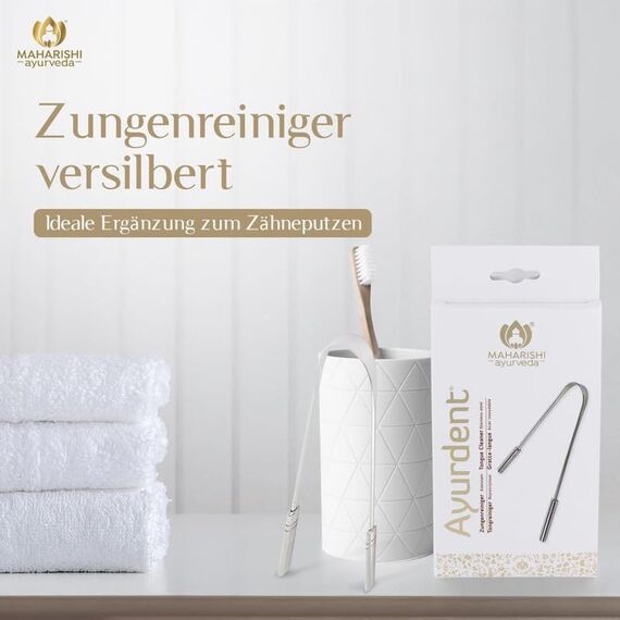 Maharishi Ayurveda Zungenschaber für Erwachsene | Edelstahl Zungenreiniger | Mundgeruch Bekämpfen | 100% für Mundhygiene | 2er Pack