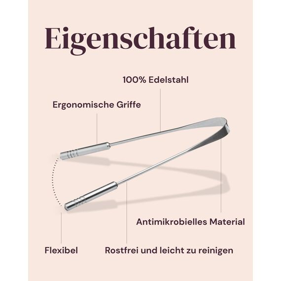 Yogamedic Zungenschaber aus Edelstahl - 2 Stück (Edelstahl & Kupfer), mit Etui - Ayurveda-Handfertigung - Für Zahnpflege & Zungenreiniger gegen Mundgeruch - Intensives Geschmack & Zungenreinigung