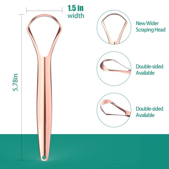 RONAVO Zungenschaber (2 Stück), Zungenreiniger Heilung von Mundgeruch (medizinische Qualität), Zungenschaber Edelstahl für Mundhygiene, Metall Tongue Scraper, Zungenbürste frischer Atem in Sekunden