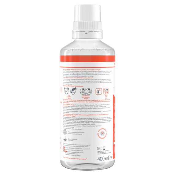 elmex Mundspülung Kariesschutz Junior 6-12 Jahre 400 ml – Zahnreinigung mit altersgerechtem Fluoridgehalt schützt die neuen, bleibenden Zähne effektiv vor Karies – mit Minzgeschmack