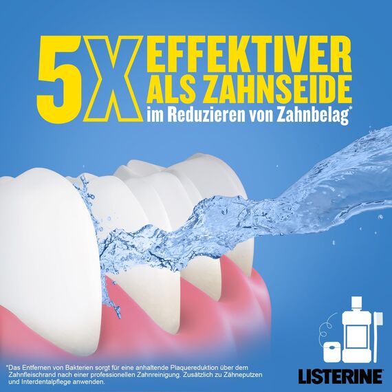 LISTERINE Total Care Zahnstein-Schutz 500 ml, schützende Mundspülung gegen Zahnstein mit 6 in 1 Wirkung, antibakterielles Mundwasser schützt vor Zahnfleischproblemen, bis zu 24h frischer Atem