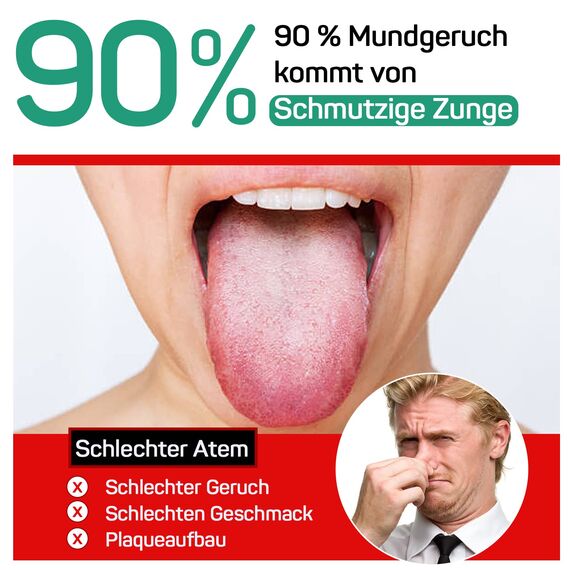 Zungenreiniger für Erwachsene, Edelstahl Zungenschaber für die Mundpflege, Frischerer Atem in Sekunden, einfach zu bedienen und zu reinigen, 2 Stück von RONAVO