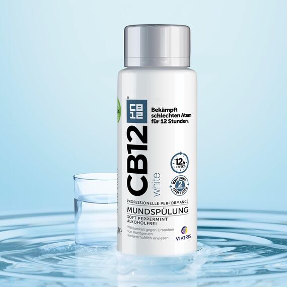 CB12 White – Angenehmer Atem für 12 Stunden und weißere Zähne – 500 ml, Minze, für Mundgeruch Behandlung
