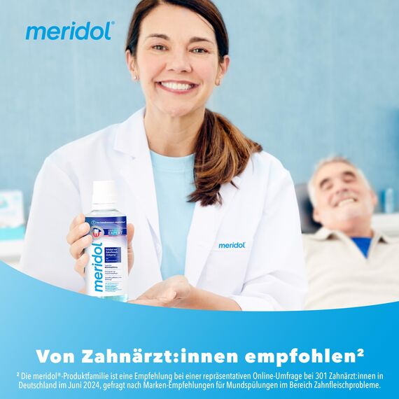 meridol Mundspülung Parodont Expert 400ml - antibakterieller Effekt, hilft die Widerstandskraft des Zahnfleischs gegen die Ursache von Zahnfleischbluten, Parodontitis & Zahnfleischrückgang zu stärken
