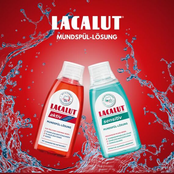 LACALUT aktiv Mundspül-Lösung 3er-Pack (3x300ml) – Medizinisches Mundwasser - Schützt das Zahnfleisch, erfrischt den Atem