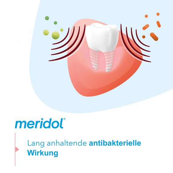 meridol Mundspülung Rundumpflege 400ml - antibakterieller Effekt, schützt Zahnfleisch, stärkt die Zähne und erfrischt den Atem, ohne Alkohol (Packung mit 2)