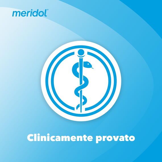 Meridol Antibakterielles Mundwasser, 400 ml, beruhigt gereiztes Zahnfleisch, schützt den Zahnschmelz, bekämpft Plaque-Bakterien, verhindert Zahnfleischbluten, 0% Alkohol