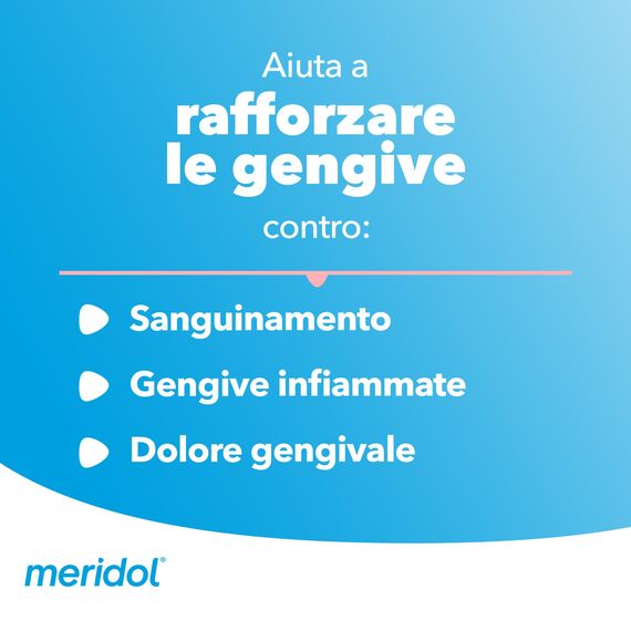 Meridol Antibakterielles Mundwasser, 400 ml, beruhigt gereiztes Zahnfleisch, schützt den Zahnschmelz, bekämpft Plaque-Bakterien, verhindert Zahnfleischbluten, 0% Alkohol