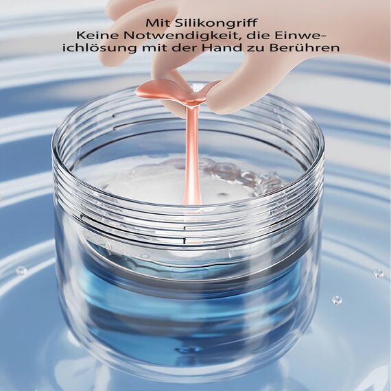 MURRI&MURRDI Tragbare Zahnprothese Box, Badebox für Prothesen mit Siebkorb, Zahnprothesen Behälter Box mit Spiegel, Protesen Reinigung & Aufbewahrung Gebissdose Zahnprothesendose Lustig (Dunkelblau)