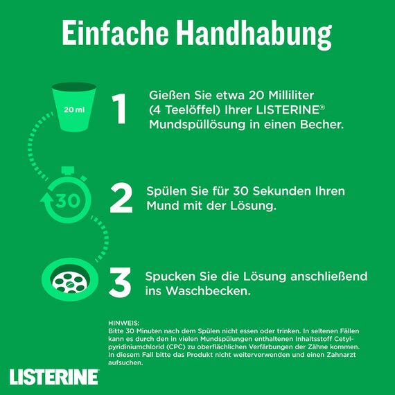 LISTERINE Zahn- und Zahnfleischschutz( Duo 2 x 600 ml), Antibakterielle Mundspülung, Für gesunde Zähne und gesundes Zahnfleisch