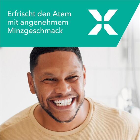 elmex Mundspülung Sensitive 4x 400ml – Mundspülung für Extraschutz vor schmerzempfindlichen Zähnen und Zahnhalskaries – für die tägliche Zahnreinigung ohne Alkohol mit Minzgeschmack