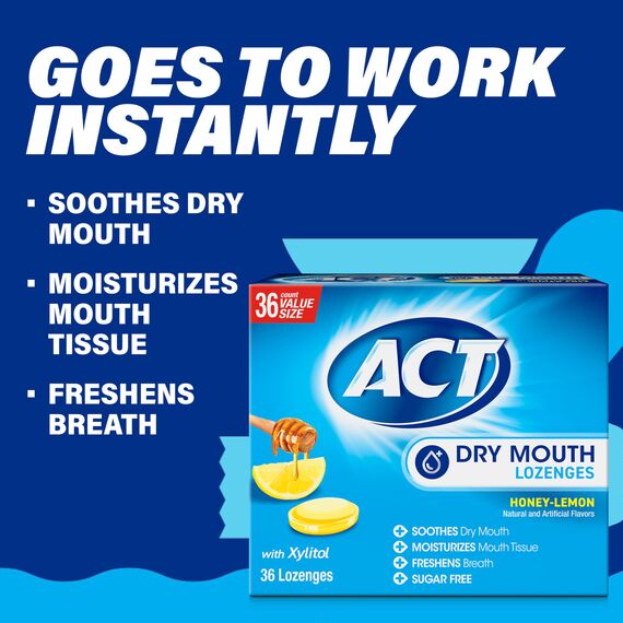 ACT Dry Mouth Lozenges Honey-Lemon 36 lzngs