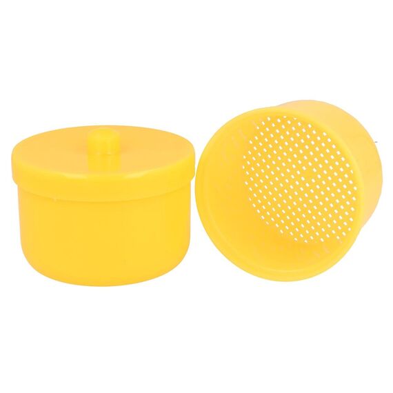 Dr. Bauer´s Reinigungsbad-Dose mit Klarspüleinsatz | Prothesendose | Gebissdose | Prothesendose mit Einsatz | Zahnspangendose (orange)