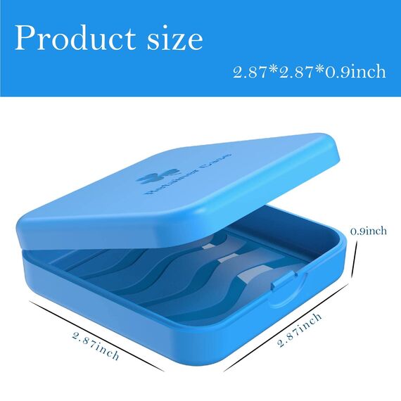 ARGOMAX Zahnspangendose Spangendose Dento Box Schienendose (auch für Aufbissschiene, Knirscherschiene) 2 Stück KFO Box (Blau).