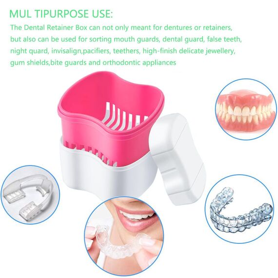 Dentures Case, Prothesendose, Prothesenbürste Set, Zahnprothesen behälter, Prothesenpflegeset, Prosthesis Tooth Dental False Teeth Storage Box, Prothesenkoffer mit Prothesenreinigungsbürste(Grün)