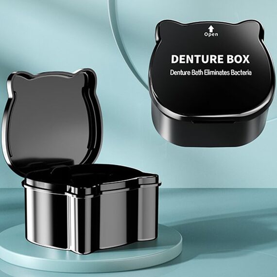 Prothese Box Zahnprothesenbox mit Sieb,Guador Zahnspangendose Prothesen Reinigerbürsten Spangendose Gebissdose Aufbewahrungsbox Prothesen Zahnprothese Box Zahnprothesenbecher