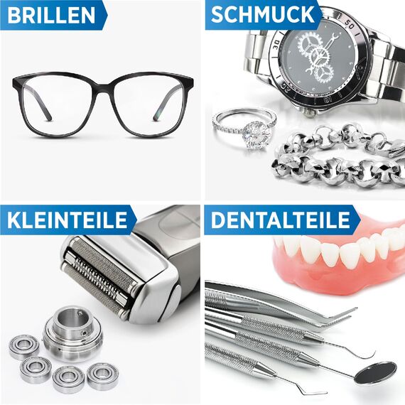 PRINOX® Ultraschallreiniger Konzentrat 580ml - Extrem ergiebig - Für Brille, Schmuck, Gebiss & Kleinteile - Für Ultraschallgeräte, Ultraschallbad