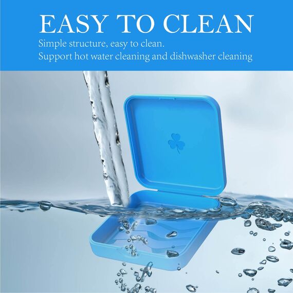 ARGOMAX Zahnspangendose Spangendose Dento Box Schienendose (auch für Aufbissschiene, Knirscherschiene) 1 Stück KFO Box (blau).