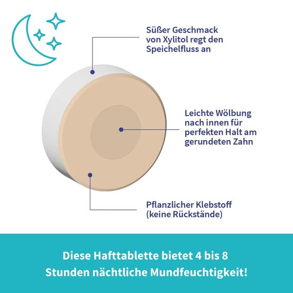 XyliMelts Natur 110 Stück [VORTEILSPACKUNG] - Hafttabletten gegen nächtliche Mundtrockenheit - befeuchten im Schlaf den Mund 4-8 Stunden - mit neutralem Geschmack - gegen trockenen Mund