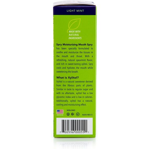 Spry Natürlicher Xylitol Feuchtigkeitsspendender Mundspray Gegen Mundgeruch – Probadent Gegen Mundgeruch mit Spearmint-Geschmack, 134 ml (Pack of 2)