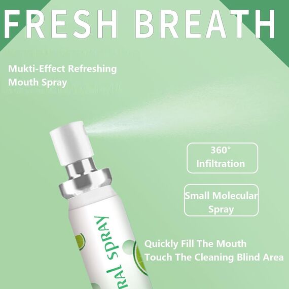Mundspray Mit Fruchtgeschmack, 20 ml Atemerfrischer Mundspray, Gegen Mundgeruch Tragbares Spray für Frischen Atem - Minze