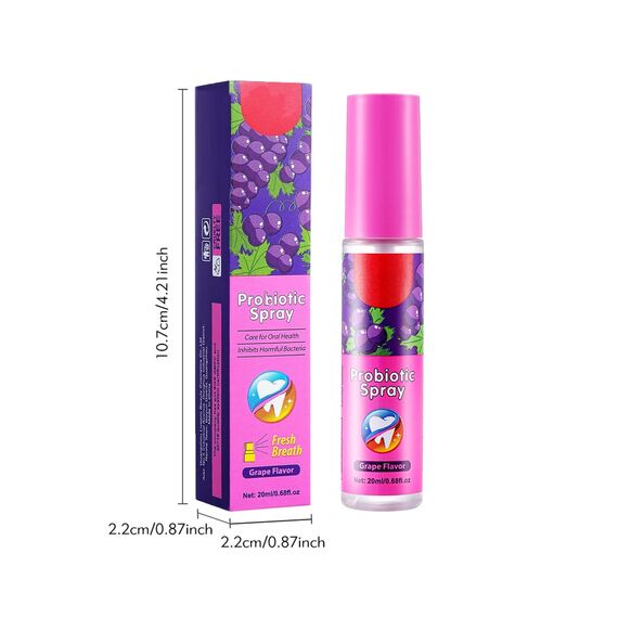 Mundspray, Mundspray Gegen Mundgeruch, Mundgeruch Spray mit Fruchtgeschmack,Erfrischungsspray, FüR Nachhaltig Frischen Atem- frischer Atem Spray (Traubengeschmack 1x20ml)