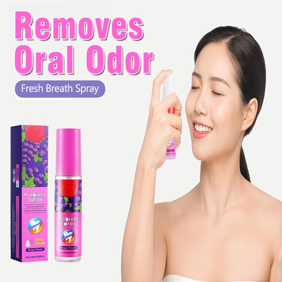 Mundspray, Mundspray Gegen Mundgeruch, Mundgeruch Spray mit Fruchtgeschmack,Erfrischungsspray, FüR Nachhaltig Frischen Atem- frischer Atem Spray (Traubengeschmack 1x20ml)