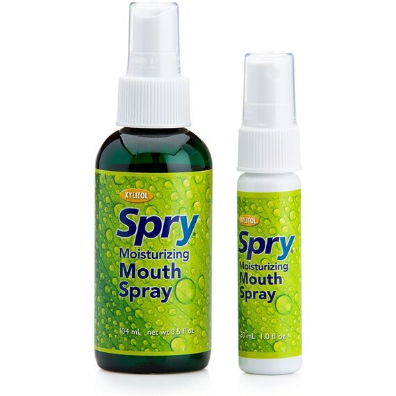 Spry Natürlicher Xylitol Feuchtigkeitsspendender Mundspray Gegen Mundgeruch – Probadent Gegen Mundgeruch mit Spearmint-Geschmack, 134 ml (Pack of 2)