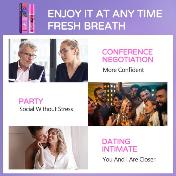 Mundspray, Atemerfrischer,Mundspray mit Fruchtgeschmack, Mundgeruchspflege Mundspray Gegen Mundgeruch Tragbares Spray für angenehmen Atem unterwegs(20 ml)