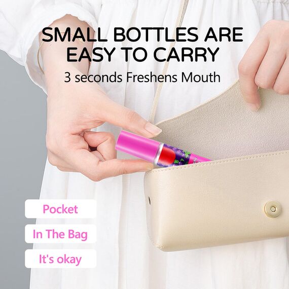 Mundspray, Atemerfrischer,Mundspray mit Fruchtgeschmack, Mundgeruchspflege Mundspray Gegen Mundgeruch Tragbares Spray für angenehmen Atem unterwegs(20 ml)