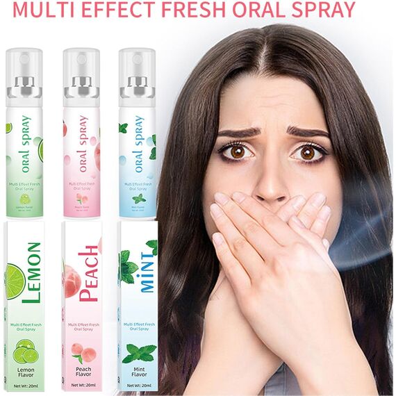 Mundspray Mit Fruchtgeschmack, 20 ml Atemerfrischer Mundspray, Gegen Mundgeruch Tragbares Spray für Frischen Atem - Minze