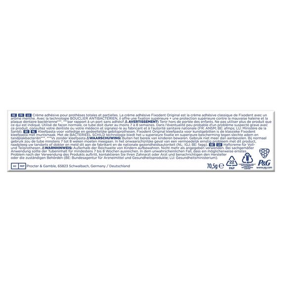 Fixodent Original Klebecreme für Zahnprothesen, 70,5 g