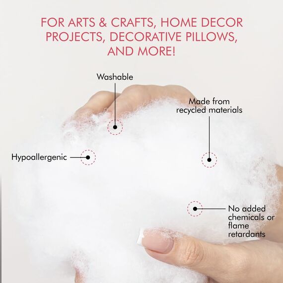 Fairfield Poly-Fil The Original, Premium-Polyesterfaser-Füllung, weiche Kissenfüllung, Füllung für Stofftiere, Spielzeug, Wolkendekorationen und mehr, maschinenwaschbare Faserfüllung, 2,3 kg