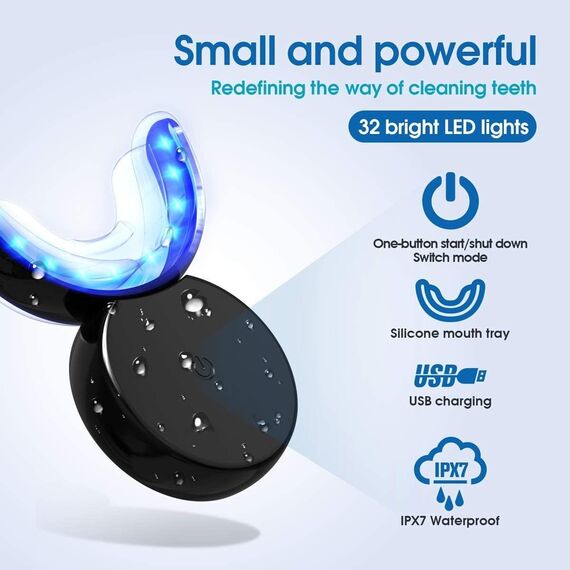 Shynova Professionelles Zahnaufhellungs-Set: Kaltlicht-LED-Technologie für sofortige Weißheit in 16 Minuten – speziell für empfindliche Zähne entwickelt