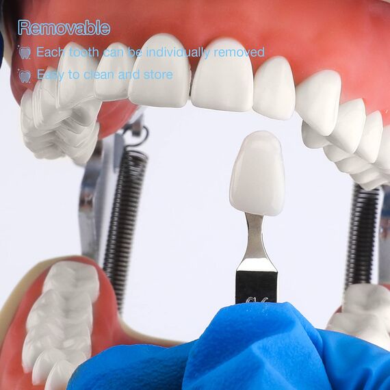 faruijie Teeth Whitening Shade Guide – Zahnbleaching Shade Chart 3D R-20 Professional Dental Color Comparing Tracking mit Hülle und Spiegel, 20 Farben