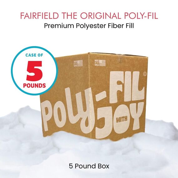 Fairfield Poly-Fil The Original, Premium-Polyesterfaser-Füllung, weiche Kissenfüllung, Füllung für Stofftiere, Spielzeug, Wolkendekorationen und mehr, maschinenwaschbare Faserfüllung, 2,3 kg
